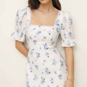 Reformation Blue and White Floral Mini Dress